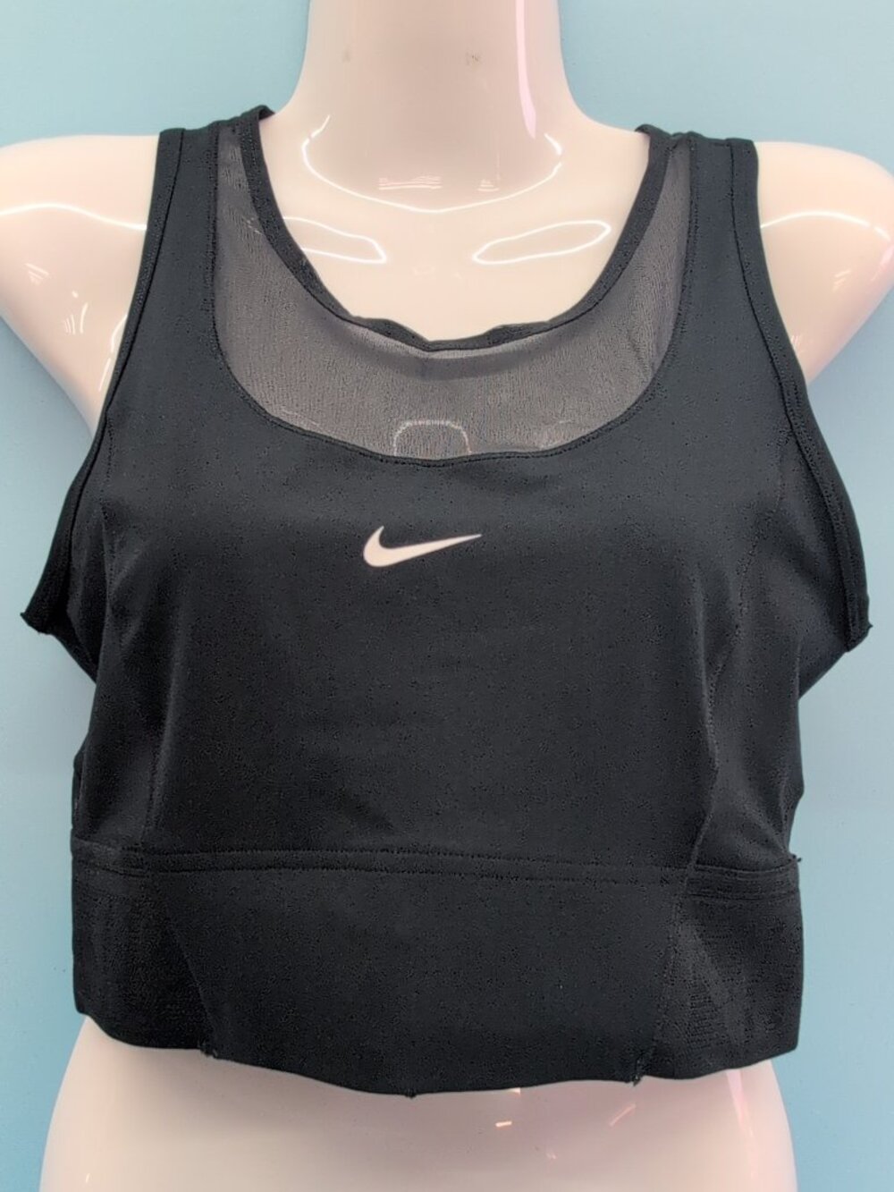 Nike Pro Dri-FIT Women's Mesh Panel Cropped Training Tank Top Small Black NWT